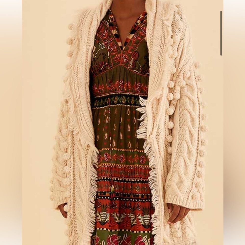NWT FARM Rio Cream Cable Knit Sweater, shawl collar - Picture 5 of 5
